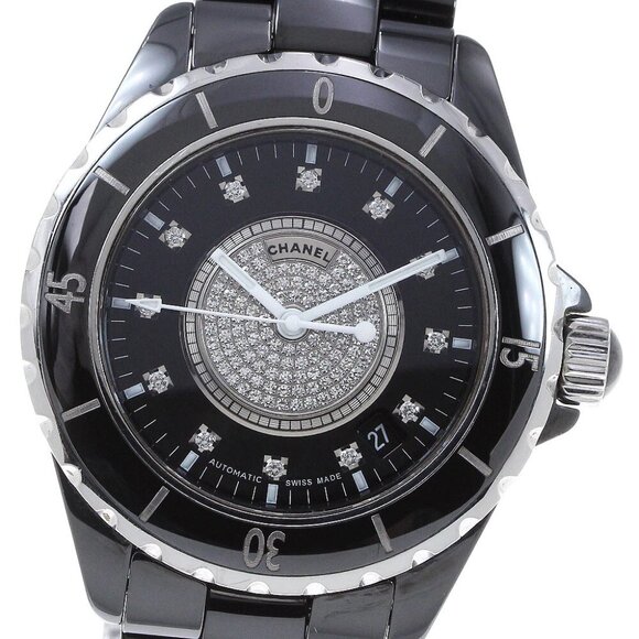CHANEL J12 H1757 Black ceramic center diamond black Dial Automatic Men's_821623 - Picture 1 of 6